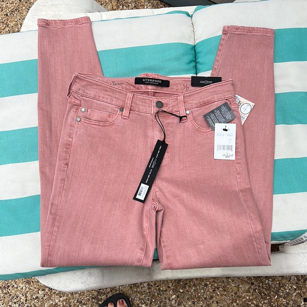 NWT Liverpool Abby Skinny Ankle in Mauve Blush Size 4/27 - Picture 4 of 13